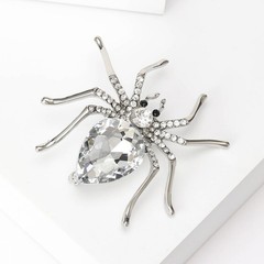 Rhinestone Spider Brooch Alloy Trendy Versatile Unisex Clothing Lapel Accessory