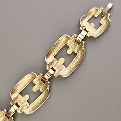 Vintage Chain Bracelet 21mm Glossy Gold Tone 7.25″