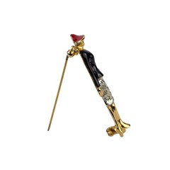 L’OFFICIEL Laura Fabbri Italy Lady Brooch Pin Jewelry Enamel Made in Italy 0.68″