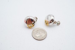 Vintage Clip On Earrings Silver Tone S3
