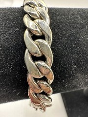 Sterling Silver Vintage SKL Identity ID Bracelet “H.G.” 8-inch Curb Chain