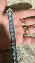 Antique Art Deco Watchenheimer Diamonbar Sterling Silver Bracelet 6.25 Inches