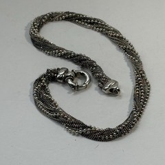 VTG Sterling Silver 925 Multi Chain Choker Necklace Torsade 15.5″ 39.1g