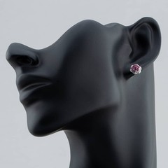 Second Hand White Gold 0.68ct Ruby & Diamond Cluster Stud Earrings 43171098