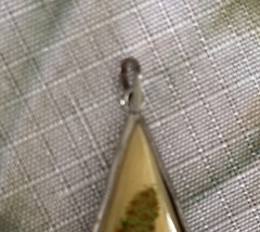 Vintage sterling hand-painted Persian mother-of-pearl 2″ pendant double sided