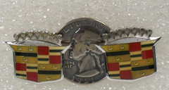 Retro Cadillac Car Emblem Cufflinks Crest Sterling Silver General Motors Vtg