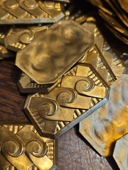 Lot 100 Geometric Bar Shield France Vintage 60s Brass StampingsFindings Jewelry