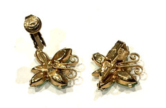 JULIANA DELIZZA & ELSTER BUTTERFLY Brooch Pin Clip on Earrings Set 2520 UV REACT