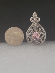 Vantage 1990 Avon Victorian Faux Amethyst Marcasite Teardrop Pendant Only