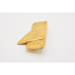 Vintage Hierograph Pin Brooch Brushed Gold Sacred Writing Reading 1980s BinAJ
