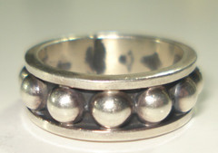 VINTAGE STERLING 925 SILVER TAXCO BEADED BALL RING SIZE 6.5 Gorgeous Piece