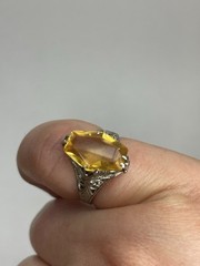 Antique Ring Art Deco David BELAIS Filigree 10k White Gold Sz 6