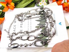 Vintage Sterling Silver Multi Strand Necklace – Artisan Link Statement Jewelry