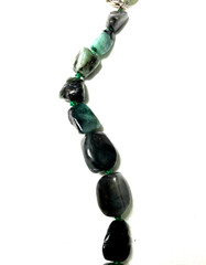Vtg Stauer Necklace Emeralds in the Raw Silver 925 Lobster Clasp Green Artsy