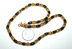 Vintage 1992 Signed MMA WAG Gold plated Brass & Garnet Beads 17″ Necklace
