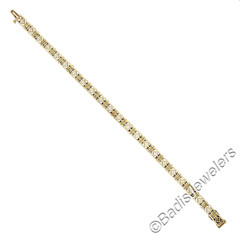 Antique Art Deco Rare Yellow Gold 7″ 5.2mm Open Filigree Work Line Bracelet