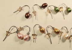 Vtg Earrings Lot 12 Pairs Glass Egg Water Drop Dangle Valley Girl Mall Rat Retro