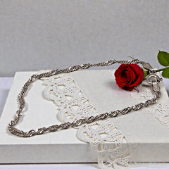 Designer FAS Italian 925 Sterling Silver Twisted Chain Link Chain Bracelet, 7″