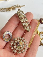 Vintage Jewelry Antique Lot Brooch Pin Bar Heraldic Enamel 1900-1950’s