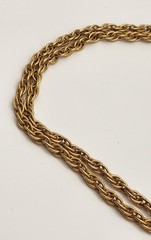 Vintage Gold Tone Lariat Necklace Adjustable Slider Bead Tassel Drop Statement