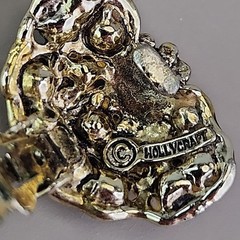 Vintage Hollycraft Rhinestone Clip On Earrings Gold Tone 1 1/8″