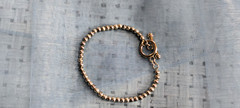 Vintage Silver tone Beaded Bracelet with Toggle Clasp, 7″ – Very Good cond