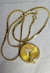 Vintage Eastman Liberty Coin Pendant Watch Swiss Movement Necklace