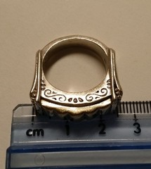 Vintage Brighton 925 Sterling Silver Scroll Ring with Gold Tone Bar Top – 14.4g