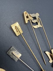 Lot Of Gold Tone Stick Pins -Initials Monogram R N M A E K L P D B44