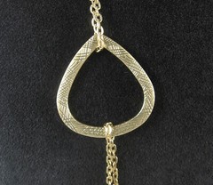 A.N.A Vintage NECKLACE Rounded Triangles Goldtone Designer Signed Tags Ana 36″