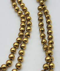 Vtg. Pat. Pend Gold Tone Ball Bead Chain Necklace 4 Strand Box Clasp 15 Inch