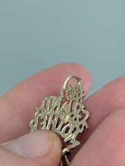 Vintage Sterling Silver 925 Gold Vermeil #1 Grandmother Charm Holder Pendant GUC