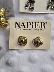 Vintage 80s 90s Earrings Lot 10 Pairs Pierced New Napier Claiborne 14K GF Pakula
