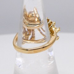 Vintage Yellow Gold Plated Marquis Spray Coctail Sz 6 Womens Statement Ring