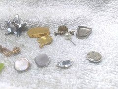 Lot of 17 Earrings Pins Crystals Rhinestones Buckle Parts For Parts Repair Use