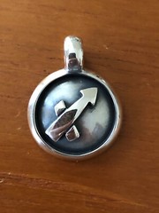 A Horoscope Sagittarius Medal Pendant sterling silver New 0.5” Diameter3g