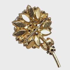 Juliana Delizza & Elste AB Rhinestone Crystal Cha Cha Flower Vintage Brooch
