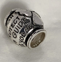 Two 925 Sterling Charm Beads 3-D Angel plus Guardian Angel to Protect and Guide