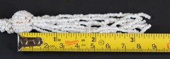 Vintage Estate Art Deco White Seed Bead Flapper Lariat Rope Necklace Tassel 59”