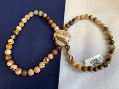 Vtg Semi Precious Stone Jewelry Lot Necklace Bracelet Multicolor Stones