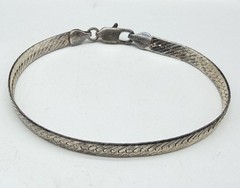 Nice Vintage Italy Sterling Silver Herringbone 5.2mm Chain 7.25″ Bracelet 6.8g
