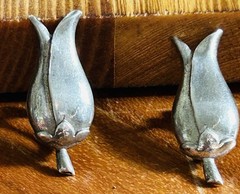 Vintage Sterling Silver Mid Century Tulip Flower Screw Back Earrings 3.25 Grams