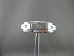 ESTATE WIDE 0.24CTW DIAMOND 14KT WHITE GOLD BRICK DESIGN ETOLIE MENS RING #17839