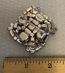 Kramer of New York Signed Brooch Pin Crystal Rhinestones Baguette Square Swirl
