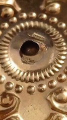 Vintage USSR Brooch | Art Deco Style | Gold Tone Brass with White Glass Stone