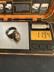 Vtg Sterling 925 México Southwestern Style Fire Agate Wide Band Ring, 10.5