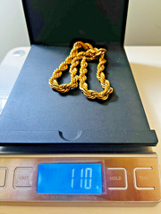 Vintage Napier Chunky Gold Tone Rope Chain Signed Twisted Necklace 110g 17.5″