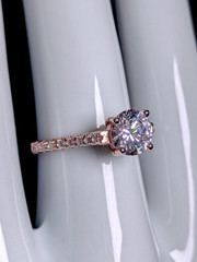 Vintage Round Brilliant Cut Simulated Diamond with Simulated Diamond Accents Ros