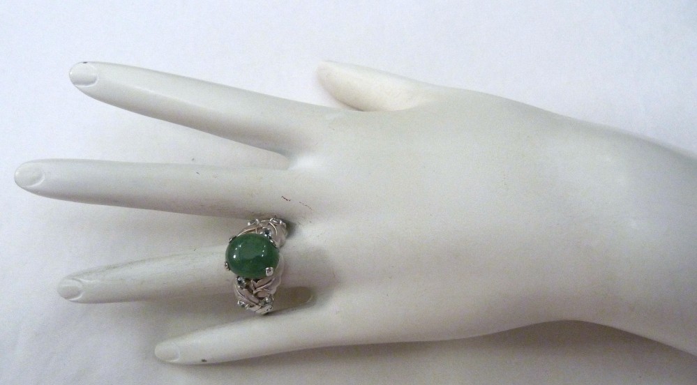 DESIGNER SIGNED JADE BLUE TOPAZ GEMSTONE 925 STERLING SILVER RING SIZE 10 NEW