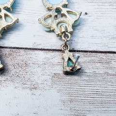 Vintage Earrings For Pierced Ears – Bluey Green Tones Dangle